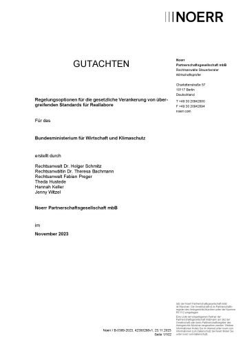 Übergreifende Standards für Reallabore_Titelseite Übergreifende Standards für Reallabore_Titelseite