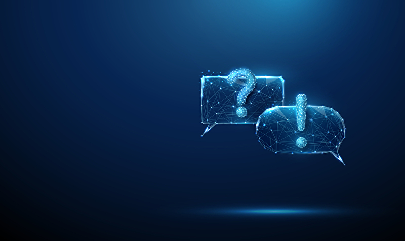 FAQ Reallabore Icon Ausrufezeichen und Fragezeichen in Sprechblase
